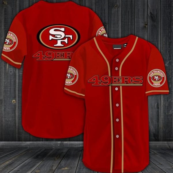 San Francisco 49ers All Over Print Baseball Jersey For Fans San Francisco 49ers All Over Print Baseball Jersey For Fans